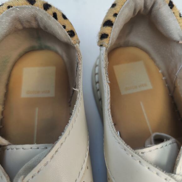 Dolce Vita Women's Sz 10 Morris Sneakers White Perforated Cheetah Espadrille - Picture 9 of 10